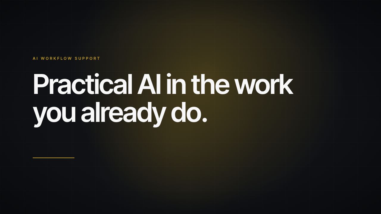 AI Workflow Support — 60-second overview